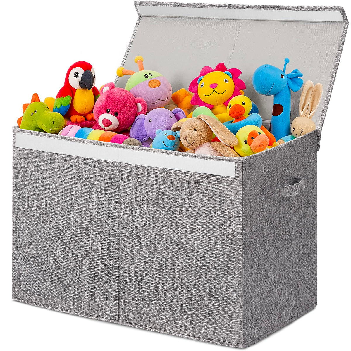 INDRESSME 85L Large Toy Storage Box with Lid Divider Foldable Toy Chest