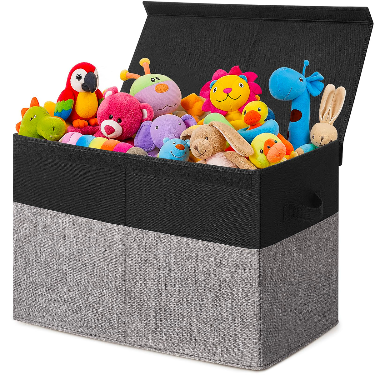 INDRESSME 85L Large Toy Storage Box with Lid Divider Foldable Toy Chest