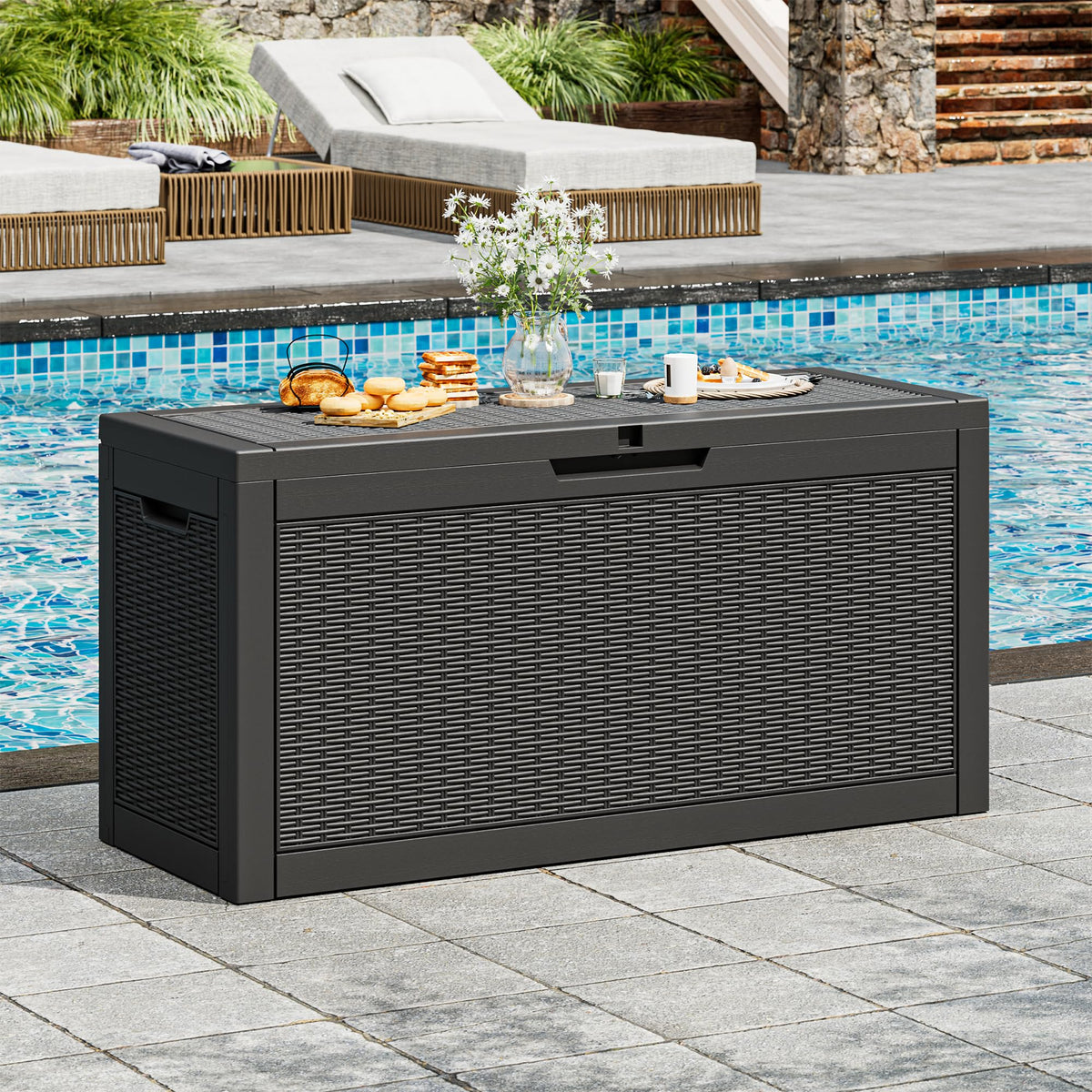 KAMABOKO Outdoor Storage Box, 150 Gallon Deck Box Outdoor Waterproof