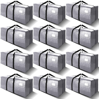 VELVETSURE Heavy Duty Extra Large Moving Bags W/Backpack Straps - Strong Handles & Zippers, Storage Totes For Space Saving, Fold Flat, Alternative to Box and Bin (Set of 6, Multicolor)