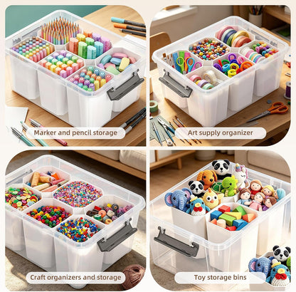 Citylife 17QT Craft Organizers and Storage bins with Lids, Marker Organizer
