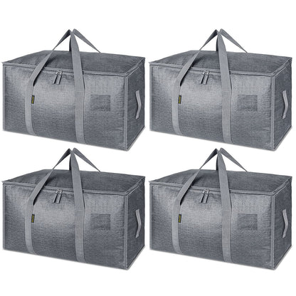 BALEINE 6-Pack Oversized Moving Bags with Reinforced Handles, Heavy-Duty Storage Tote for Clothes, Moving Supplies (Clear, 6-Pack)